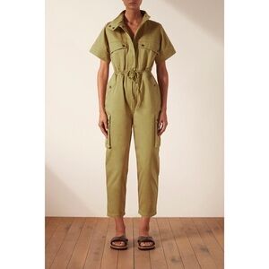 Shona Joy Neruda Utility Jumpsuit|Size 10 L XL|Olive Green |Cargo Button Up
